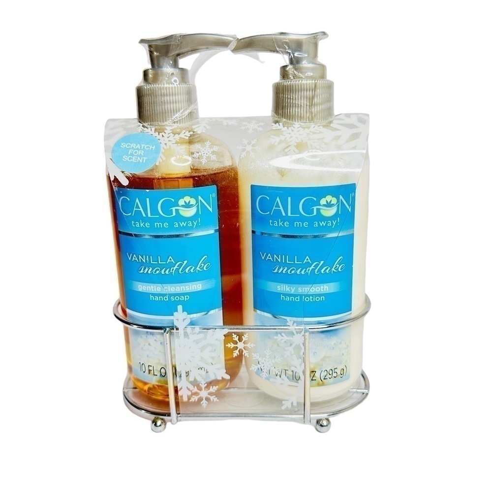 Calgon Take Me Away Gift Set Vanilla Snowfalke‎ Hand Soap & Hand Lotion 10 Fl oz